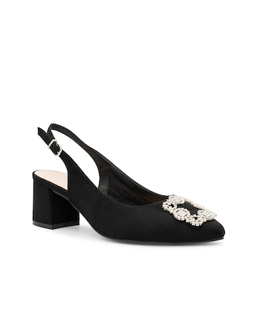 Paradox London Fylls Wide E Fit Block Heel Courts