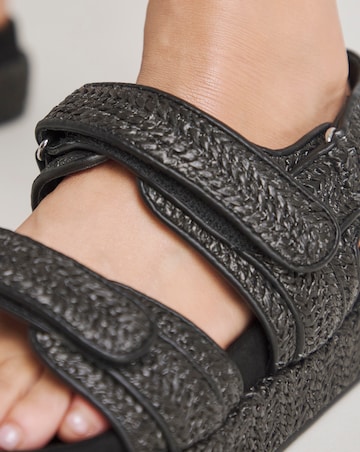 Simply Be Nyra Raffia Chunky Footbed Sandals - Extra Wide Fit (EEE)