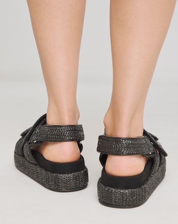 Simply Be Nyra Raffia Chunky Footbed Sandals - Extra Wide Fit (EEE)