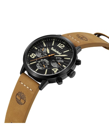 Timberland Black Mutli Dial Tan Leather Strap Watch