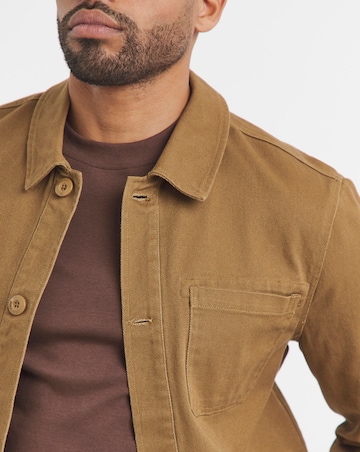 Tan Washed Cotton Shacket