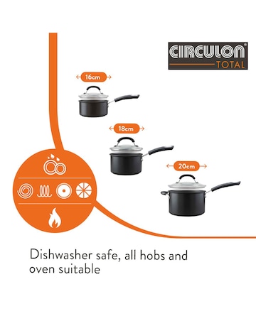 Circulon Total Hard Anodised 3 Saucepans