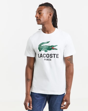 Lacoste Short Sleeve Large Croc Logo T-Shirt - White