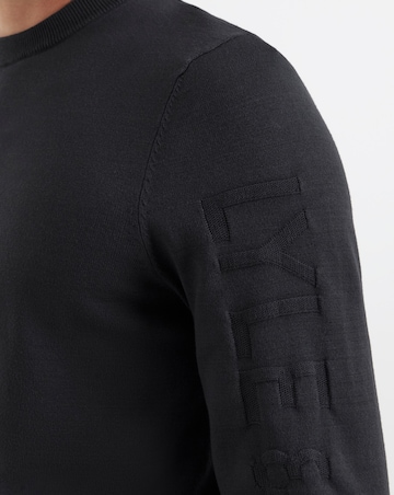 Lyle & Scott Mesh Logo Crew Neck Jumper - Shadow
