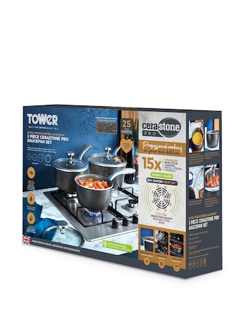 Tower 3 Piece Saucepan Set 18,20,22 CM