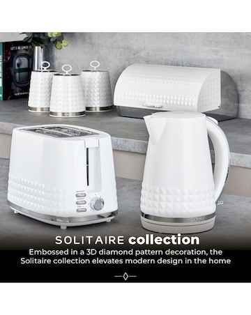 Tower Solitaire Set of 3 Canisters White