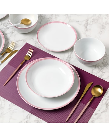 Waterside St. Ives Pink 16 Piece Dinner Set