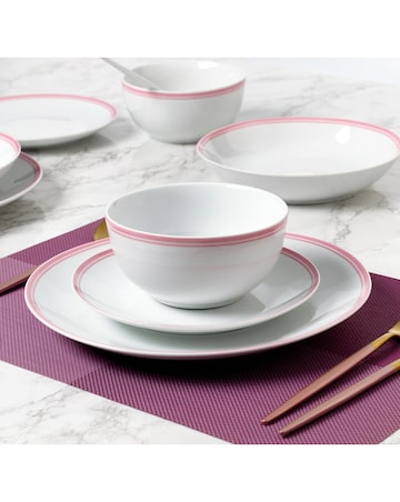 Waterside St. Ives Pink 16 Piece Dinner Set