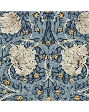 William Morris at Home Pimpernel Blue Floral Wallpaper
