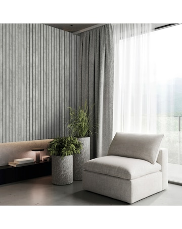 Fresco Concrete Slats Grey Wallpaper