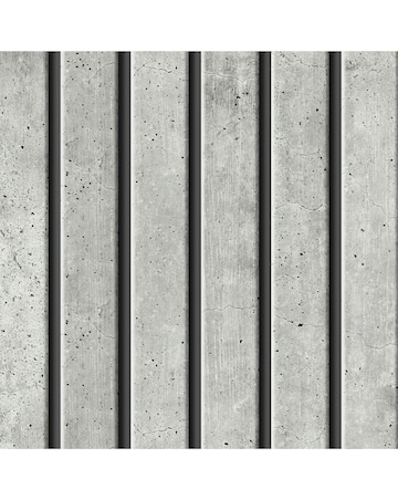 Fresco Concrete Slats Grey Wallpaper