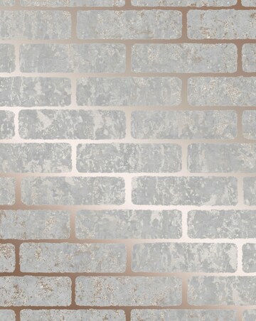 Superfresco Grey/Rose Gold Milan Metallic Brick Wallpaper