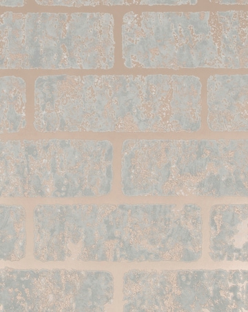 Superfresco Grey/Rose Gold Milan Metallic Brick Wallpaper