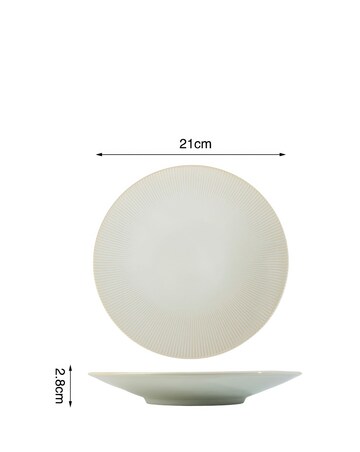 Waterside Cream Embossed Reactive Glaze 16 Piece Dinner Set