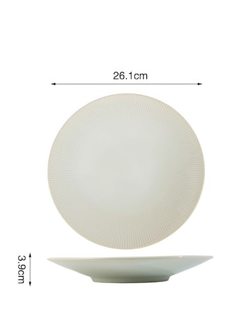 Waterside Cream Embossed Reactive Glaze 16 Piece Dinner Set