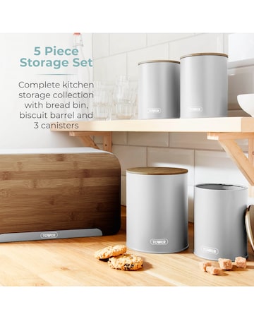 Tower Scandi 5 Piece Storage Set Light Grey