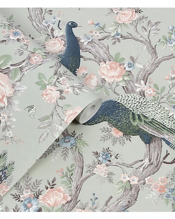 Laura Ashley Belvedere Sage Green Wallpaper
