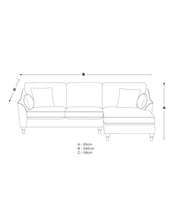 Hepburn Velvet Right Hand Corner Chaise Sofa