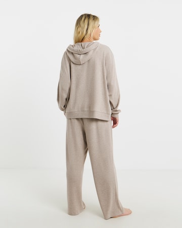 Figleaves Supersoft Rib Knit Lounge Set Beige