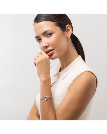 Radley Silver Plated Pink Leather Cuff Bracelet