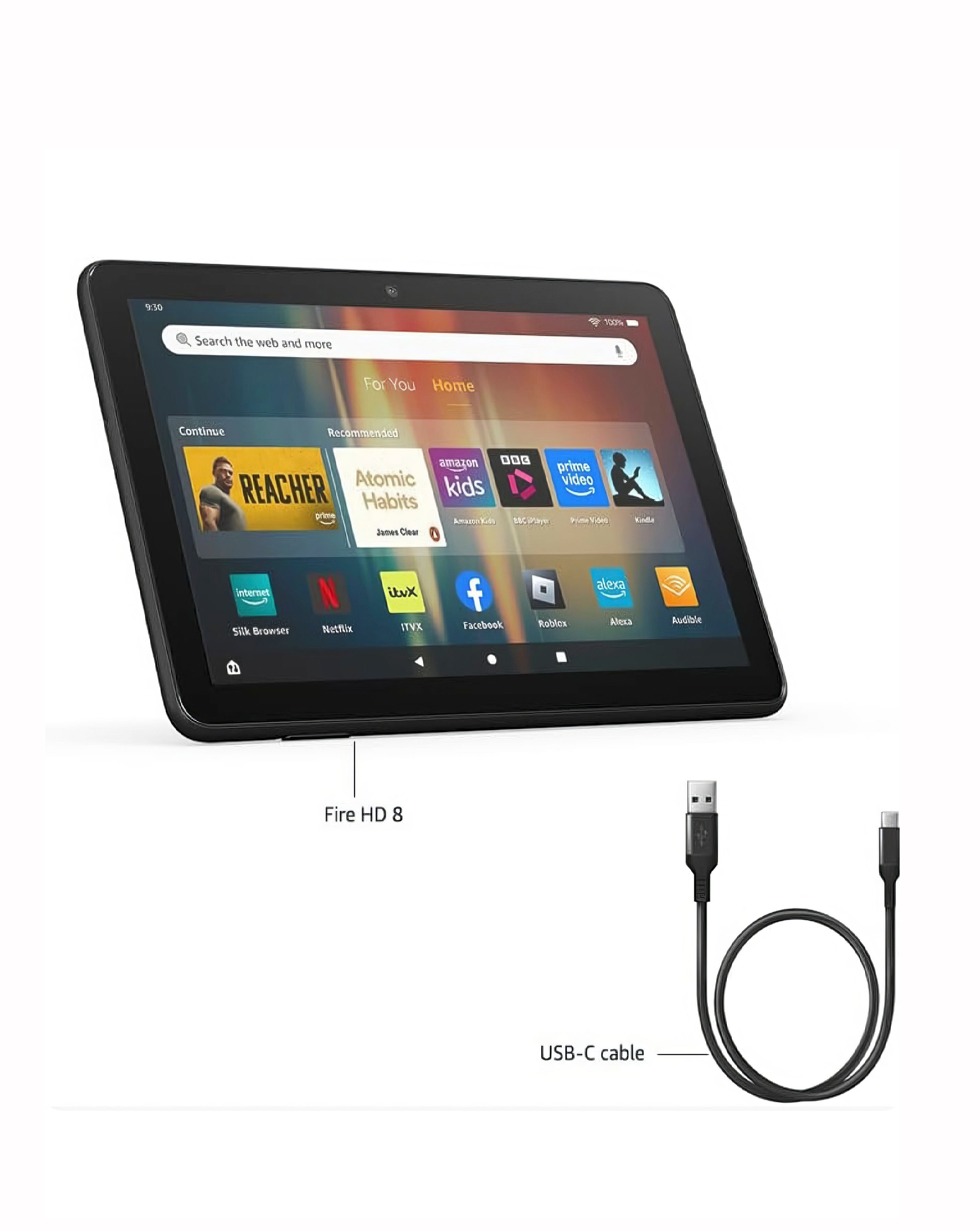 【美品】Amazon Fire HD 10 32GB ブラック Amazon Fire HD 8 (10th Generation) 32GB, Wi-Fi, 8in - Black