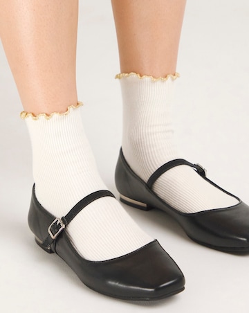 Emilie Mary Jane Stretch Strap Ballerina Shoes Wide E Fit Simply Comfort