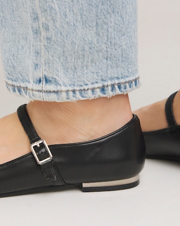 Emilie Mary Jane Stretch Strap Ballerina Shoes Wide E Fit Simply Comfort