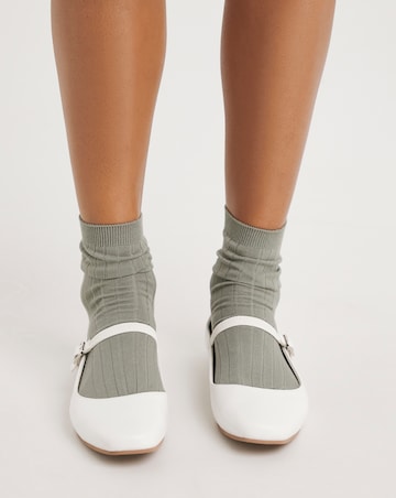 Emilie Mary Jane Stretch Strap Ballerina Shoes Extra Wide EEE Fit Simply Comfort