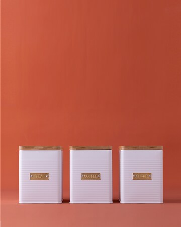 Typhoon Otto Square 4 Piece Bread Bin and Canister White Storage Set