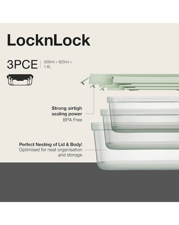 LocknLock Nest & Lock 3 Piece Container Set