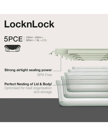 LocknLock Nest & Lock 5 Piece Container Set
