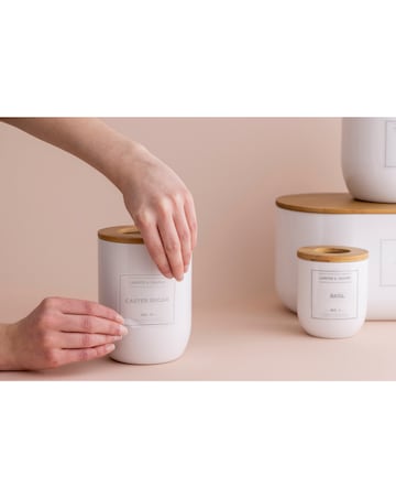 Typhoon Eden White 4 Piece Bread Bin and Storage Set with Labels