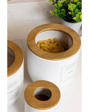 Typhoon Eden White 4 Piece Bread Bin and Storage Set with Labels