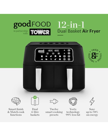 Tower GF17014 Good Food 8L Dual Basket Air Fryer