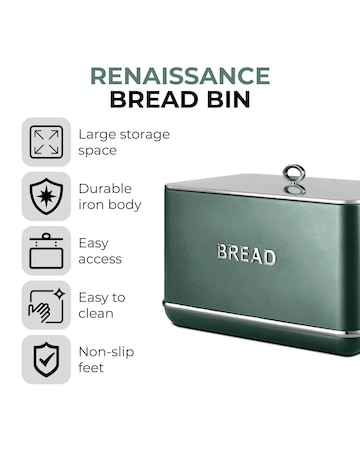 Tower Renaissance Green Bread Bin