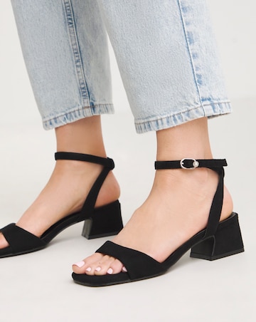 Amber Barely There Low Block Heel Sandals - Standard Fit (D)