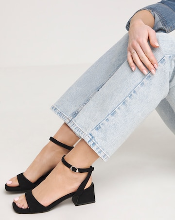 Amber Barely There Low Block Heel Sandals - Standard Fit (D)