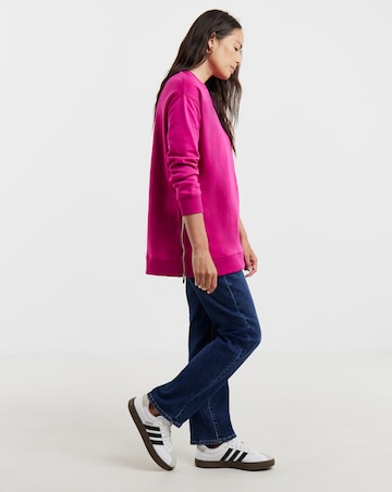 Side Zip Longline Sweatshirt