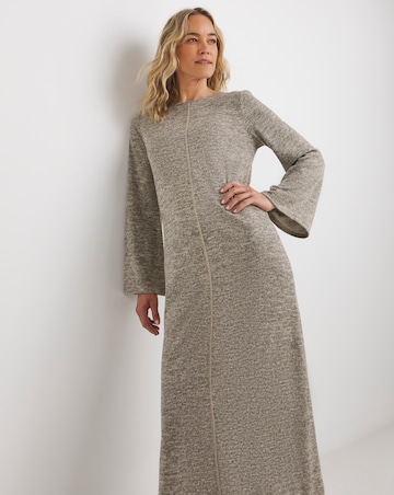 Crew Neck Long Sleeve Seam Maxi Dress