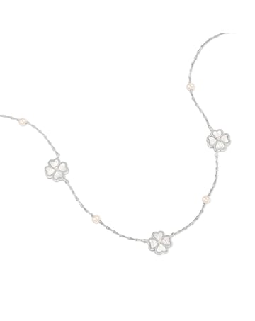 Radley Silver Plated MOP Flower Necklace