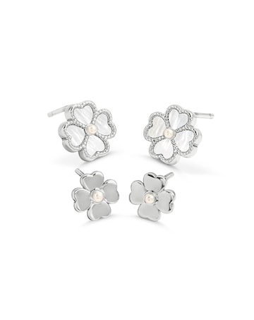 Radley Silver Plated MOP Heart earrings