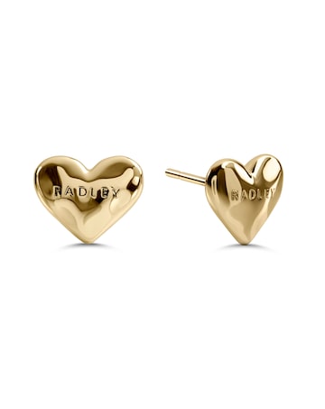 Radley Gold Plated Hammer Heart Studs