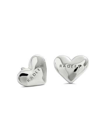 Radley Silver Plated Hammer Heart Studs