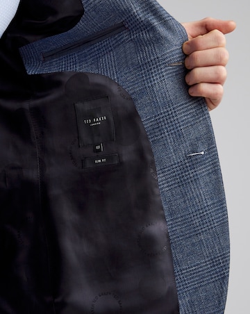 Ted Baker Slim Fit Linen Blend Check Jacket Reg