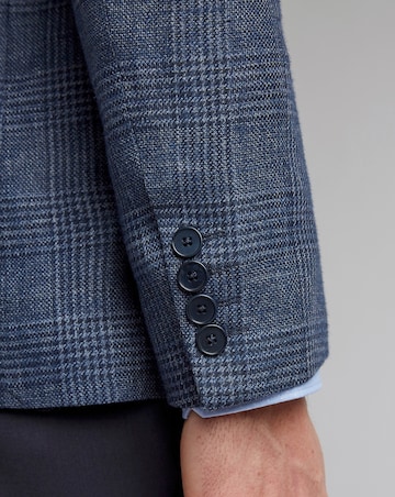 Ted Baker Slim Fit Linen Blend Check Jacket Reg