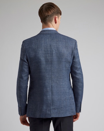 Ted Baker Slim Fit Linen Blend Check Jacket Reg