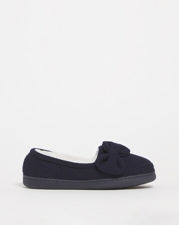 Suki Soft Warm Lined Bow Slippers E Fit