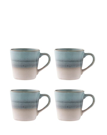 Mason Cash Reactive Fade Set of 4 Mugs Blue