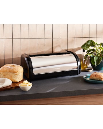 Morphy Richards Roll Front Bread Bin - Black