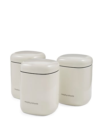 Morphy Richards Set of 3 Canisters - Cream